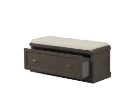 Aislins Fabric & Gray Bench w/Storage