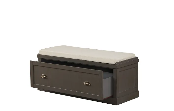 Aislins Fabric & Gray Bench w/Storage
