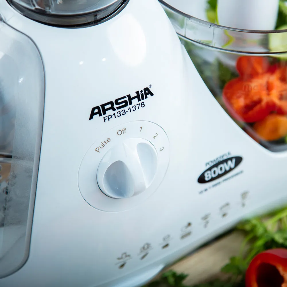 Arshia 12 in 1 Food Processor 800W White