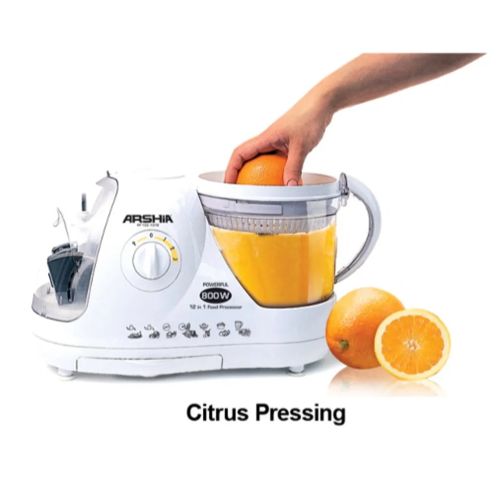 Arshia 12 in 1 Food Processor 800W White