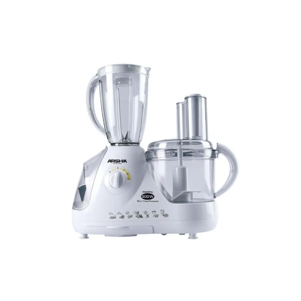 Arshia 12 in 1 Food Processor 800W White