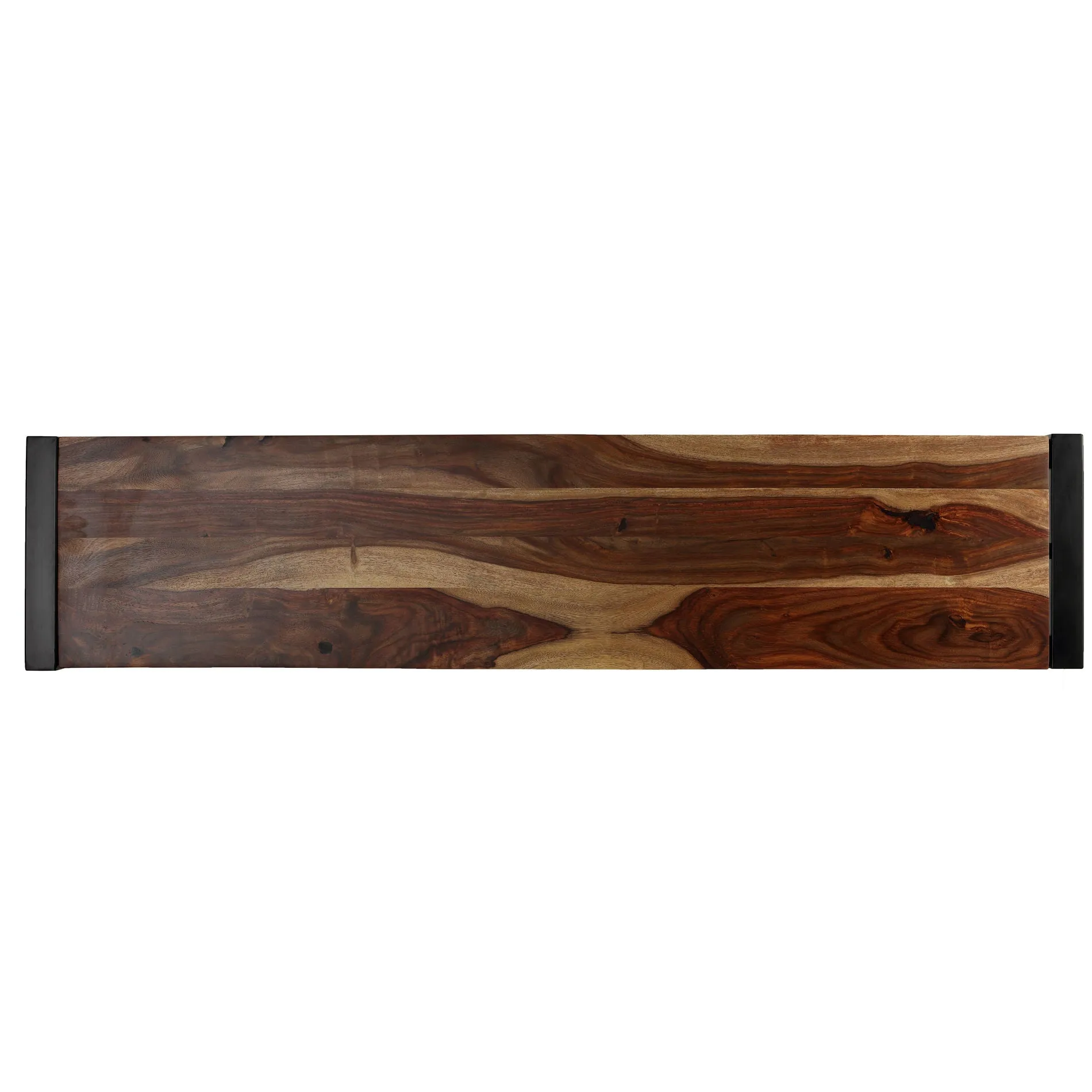Bare Decor Delia Wood Dining Bench with Metal Base
