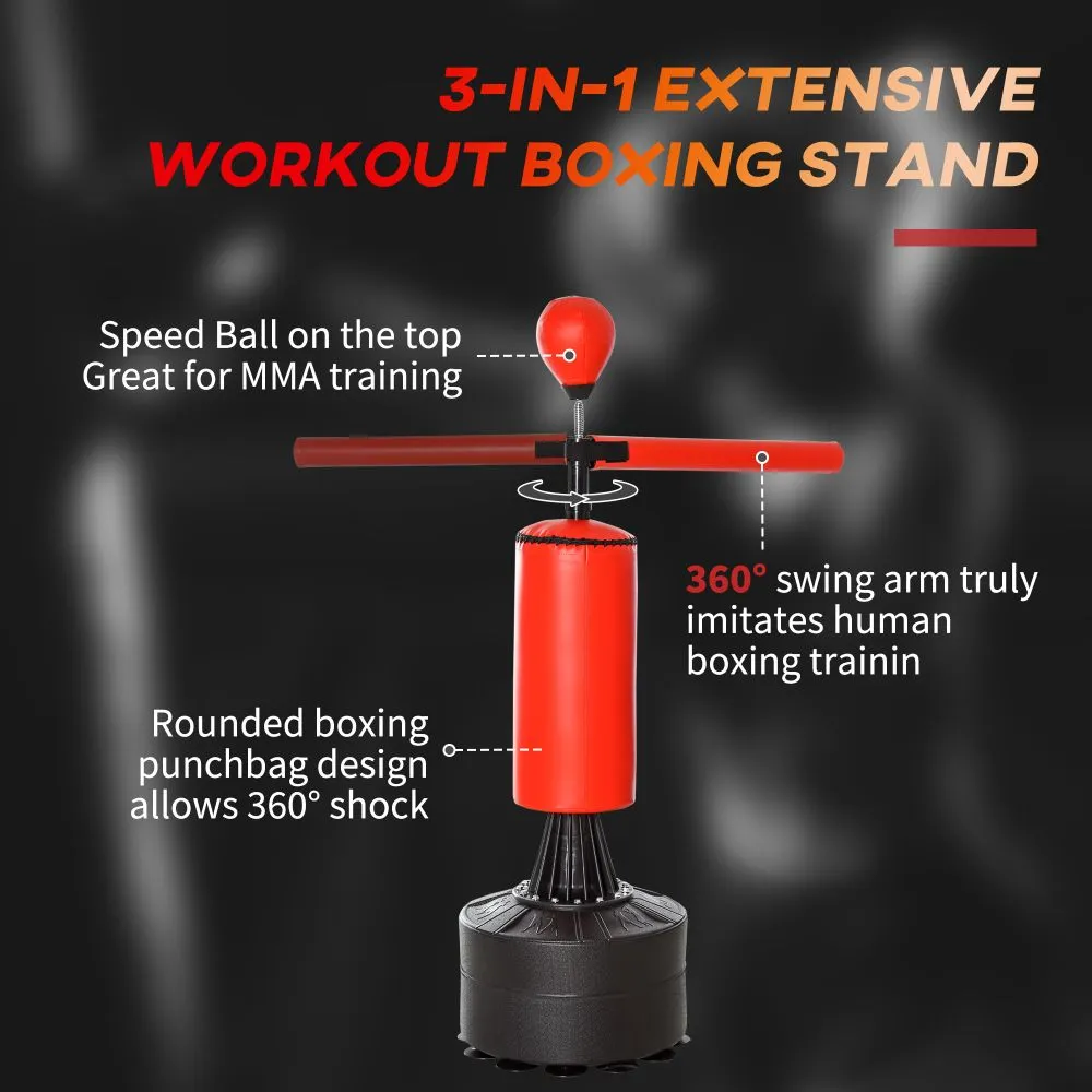 Boxing Punch Bag Stand Rotating Flexible Arm Speed Ball Waterable Base
