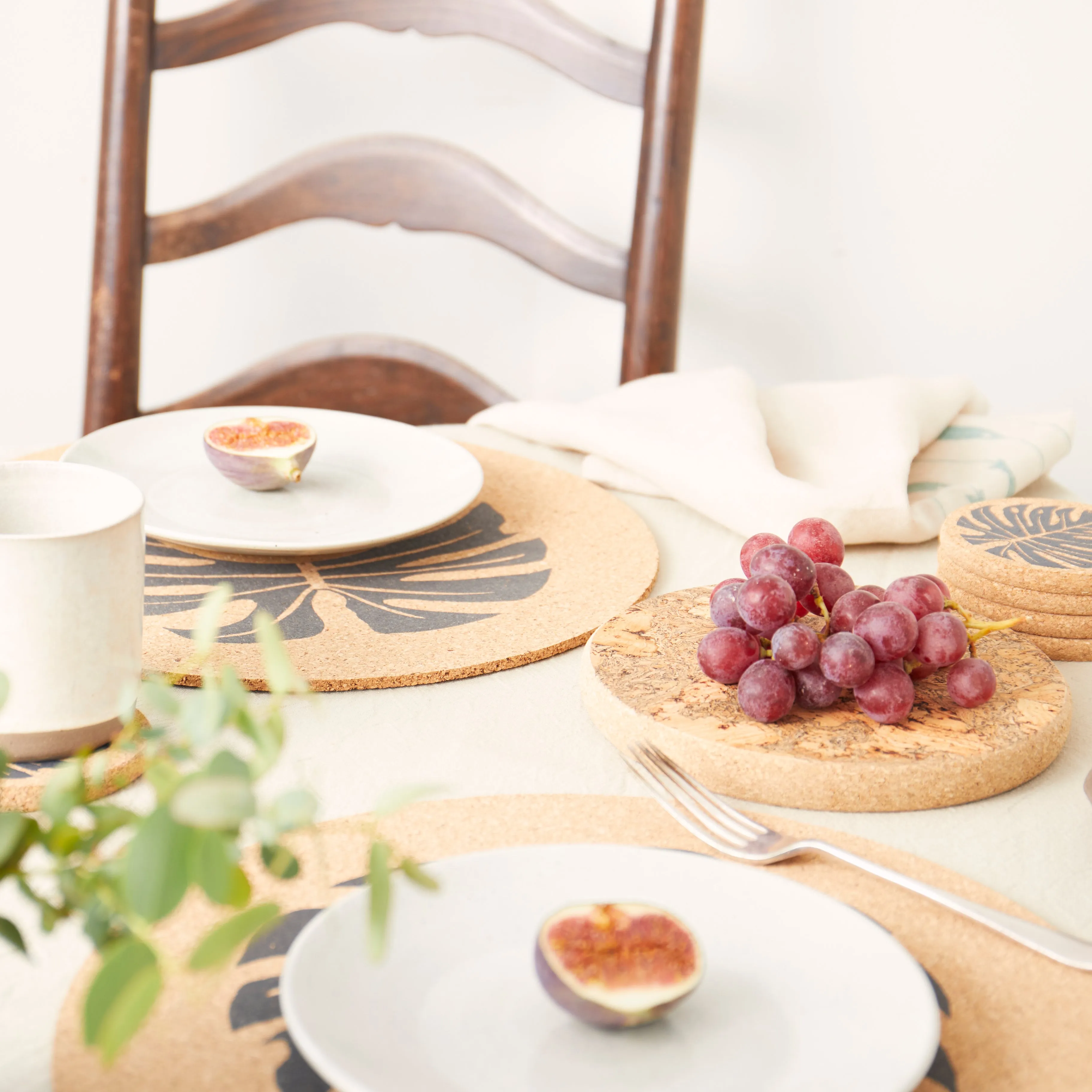 Cork Max Placemats - Monstera