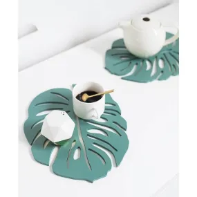 Creative Nordic Style Green Leaf Shape Wood Placemats