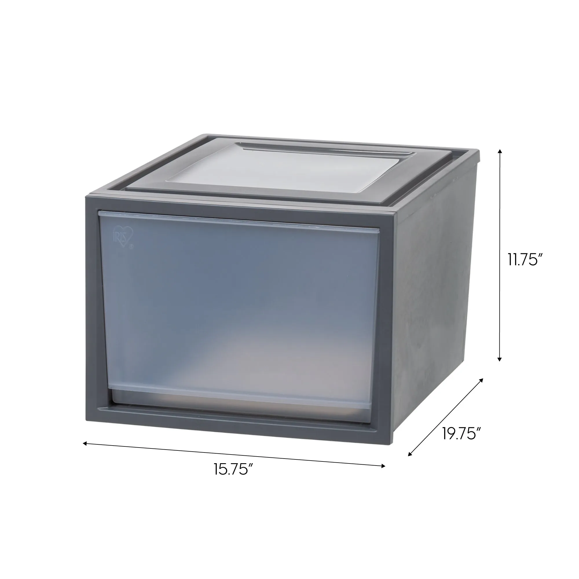 Deep Box Chest Drawer, Gray, 3 Pack