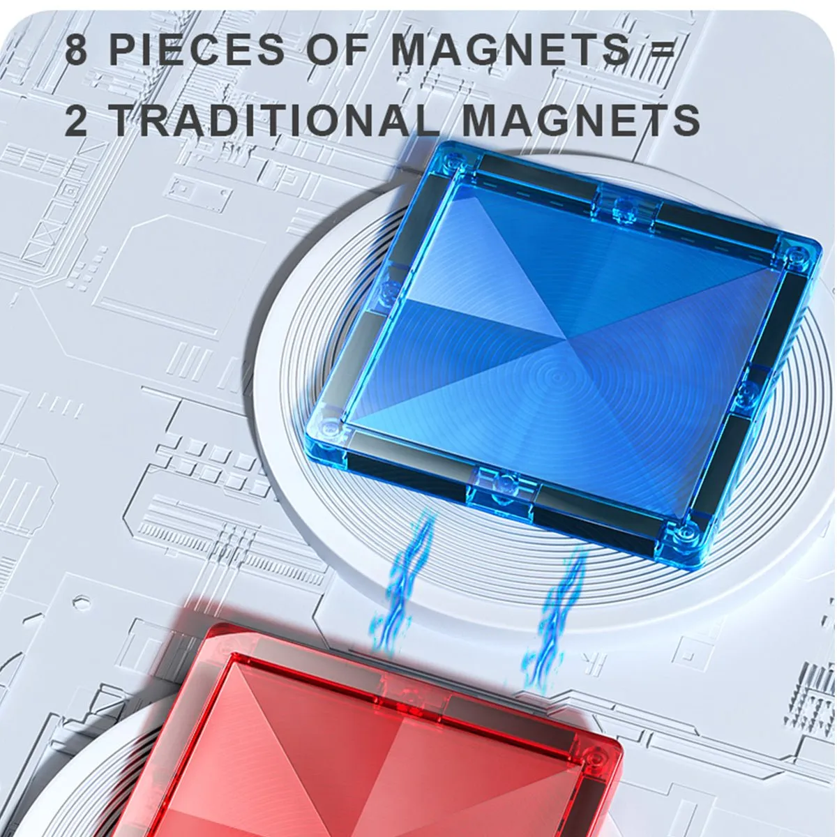 Distinctive Pack 100pcs Rainbow Magnetic Tiles
