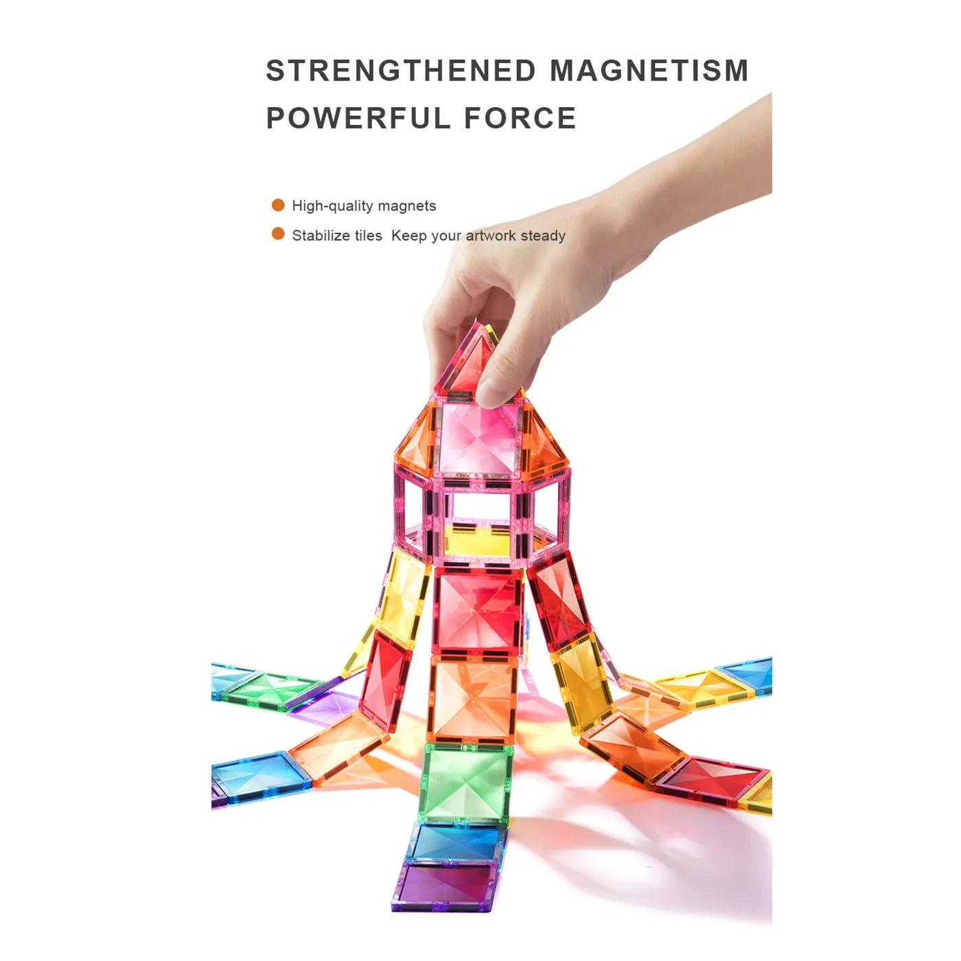 Distinctive Pack 100pcs Rainbow Magnetic Tiles