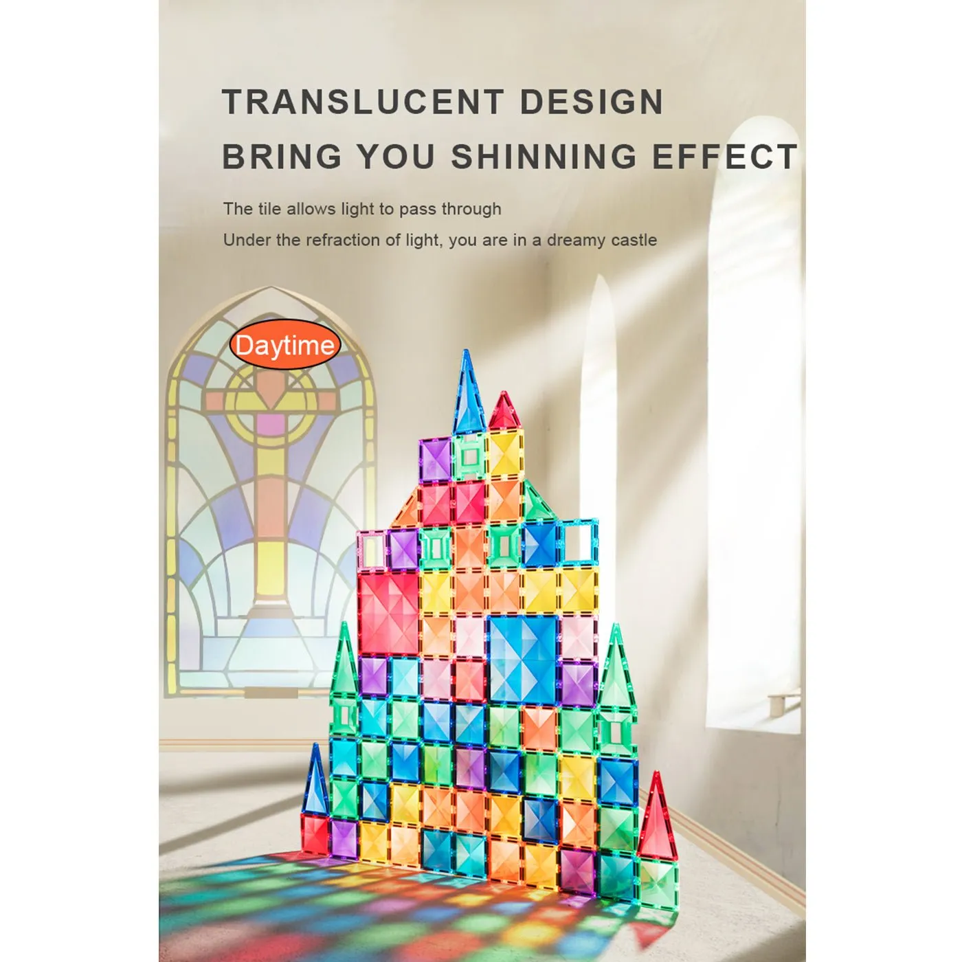 Distinctive Pack 100pcs Rainbow Magnetic Tiles