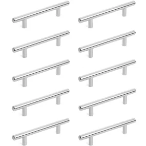 Diversa Brushed Satin Nickel Euro Style 3-3/4" (96mm) Cabinet Bar Pull - 10 PACK