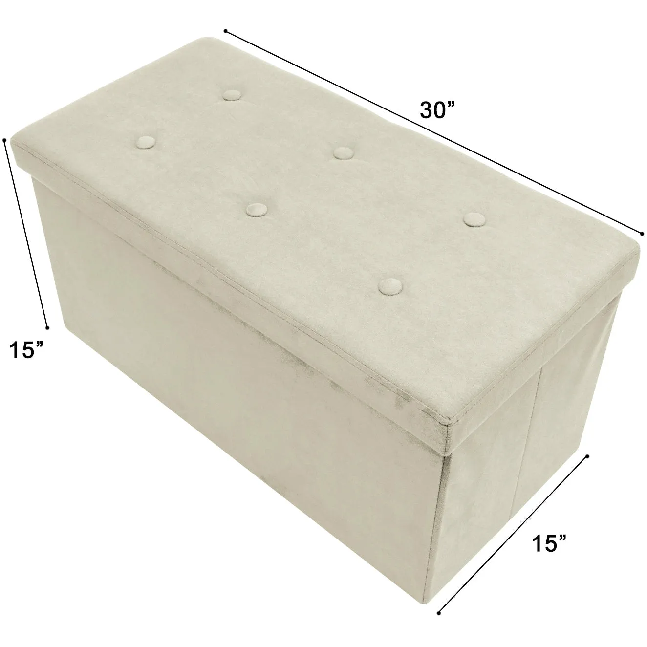 Faux Suede Storage Bench (Medium)