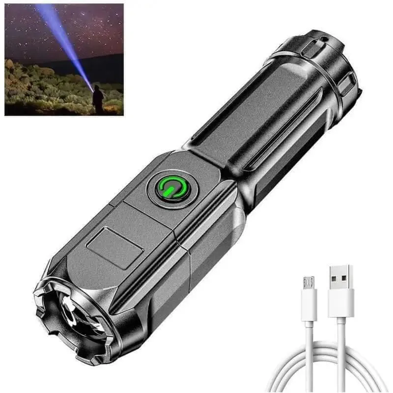 Flashlight - Strong Light Rechargeable Zoom Giant Bright Xenon Special Forces  Portable Led Luminous)