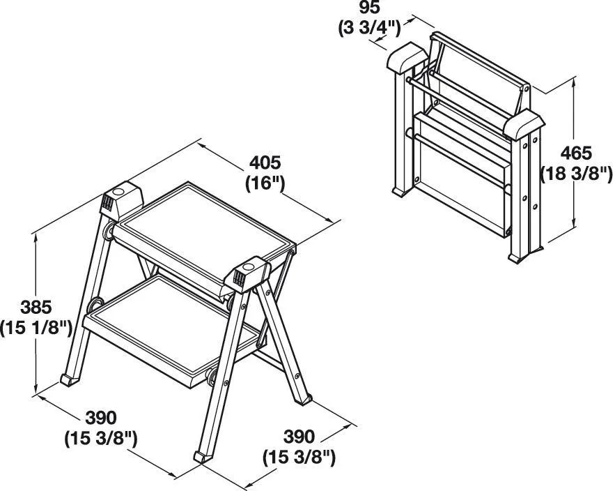 Folding Step Stool by Hafele heavy duty