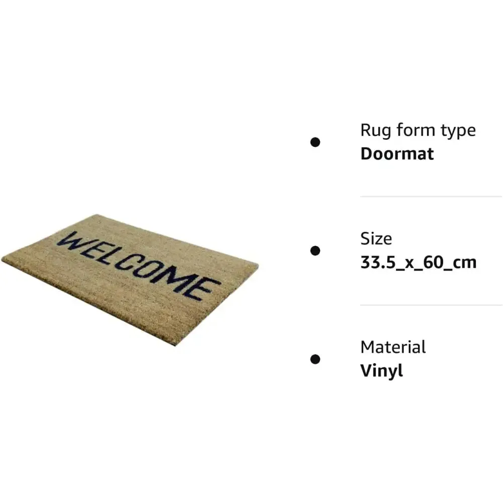 JVL Welcome Coir Door Mat 33.5 x 60cm