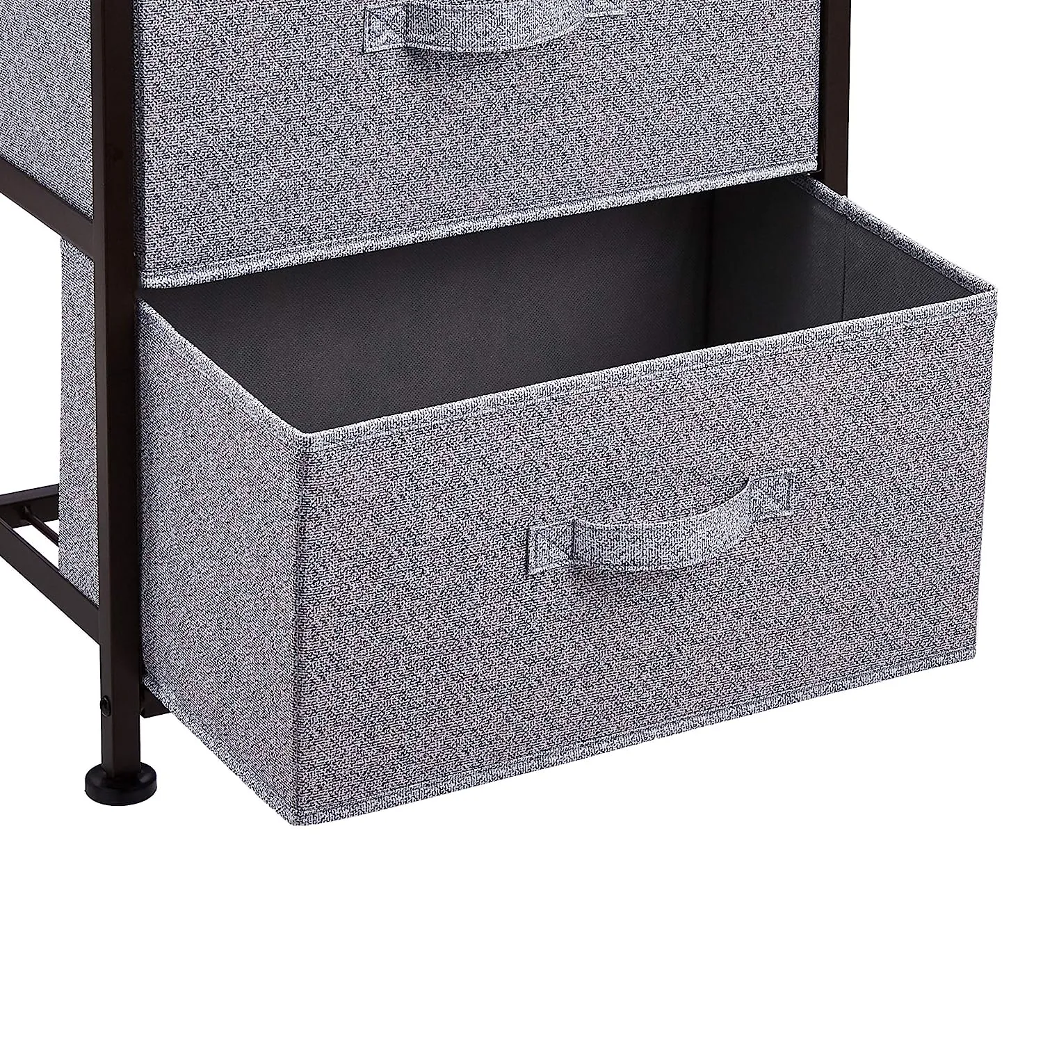 KriShyam®Fabric 3-Drawer Storage Organizer Unit for Closet for Home, Bedroom Accessories, Office, Steel Frame, Wood Top, Easy Pull Fabric Bins