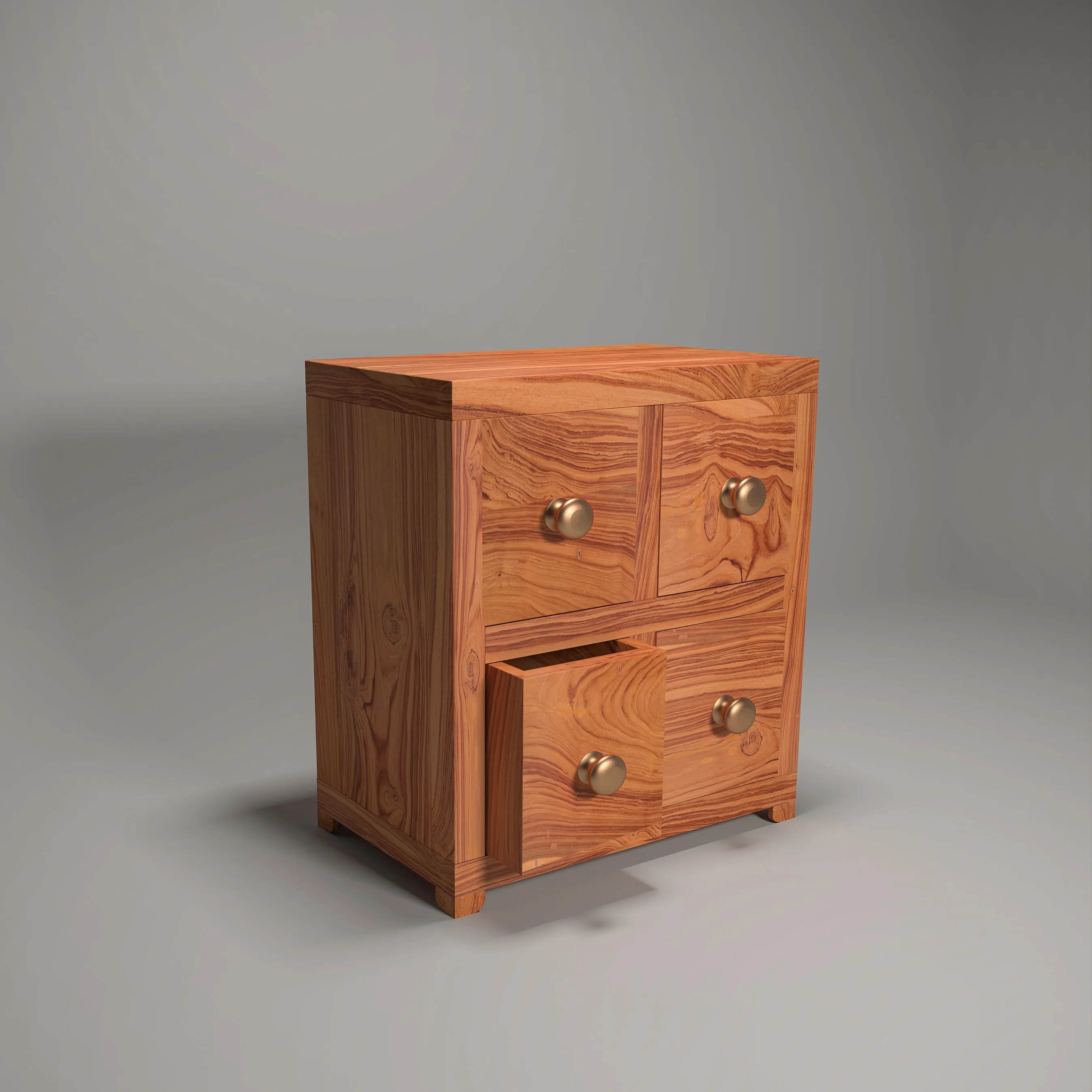 Natural Tone 4 Compartment Sturdy Desk Oragniser