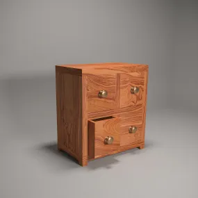 Natural Tone 4 Compartment Sturdy Desk Oragniser