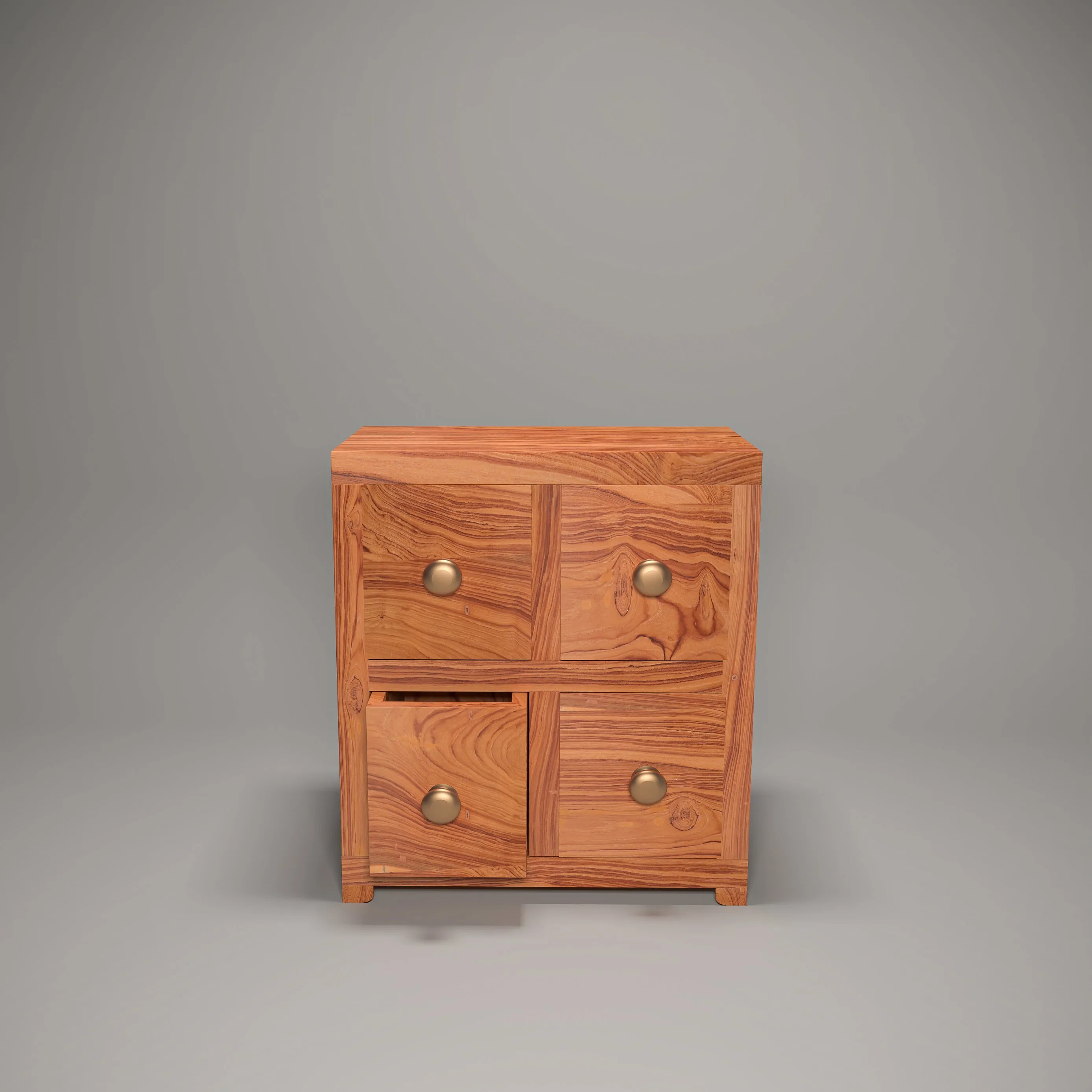 Natural Tone 4 Compartment Sturdy Desk Oragniser