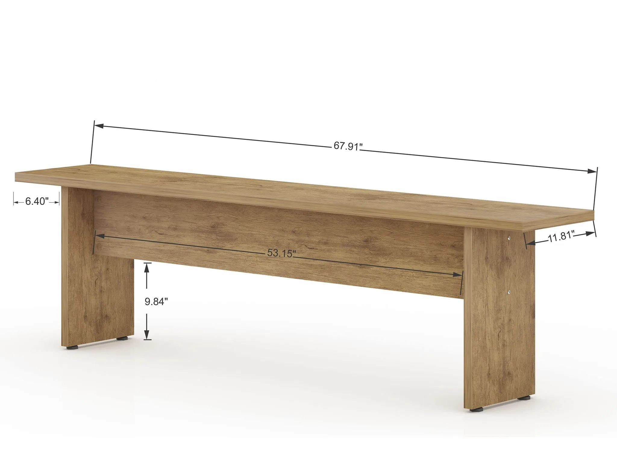 NoMad 67.91 Rustic Country Dining Bench in Nature