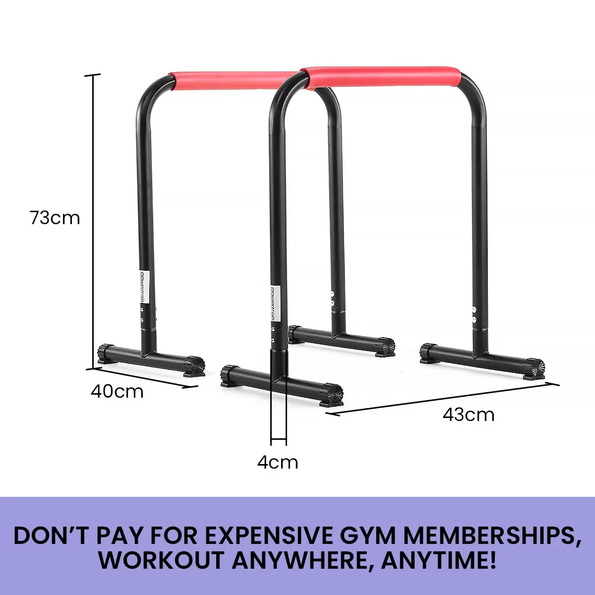 Powertrain Pair Dip Bar Parallette Stand Workout Station