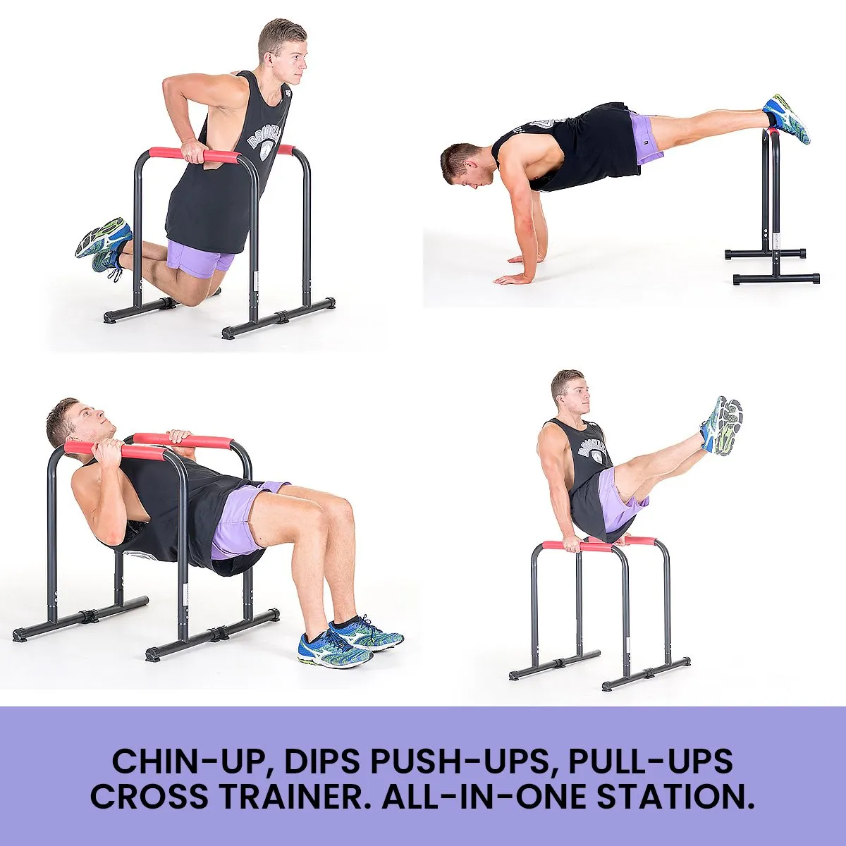 Powertrain Pair Dip Bar Parallette Stand Workout Station