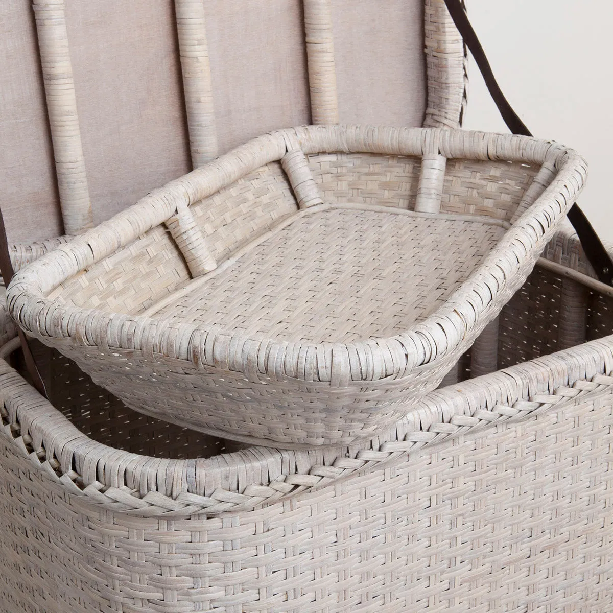 Rattan Bedside Chest White