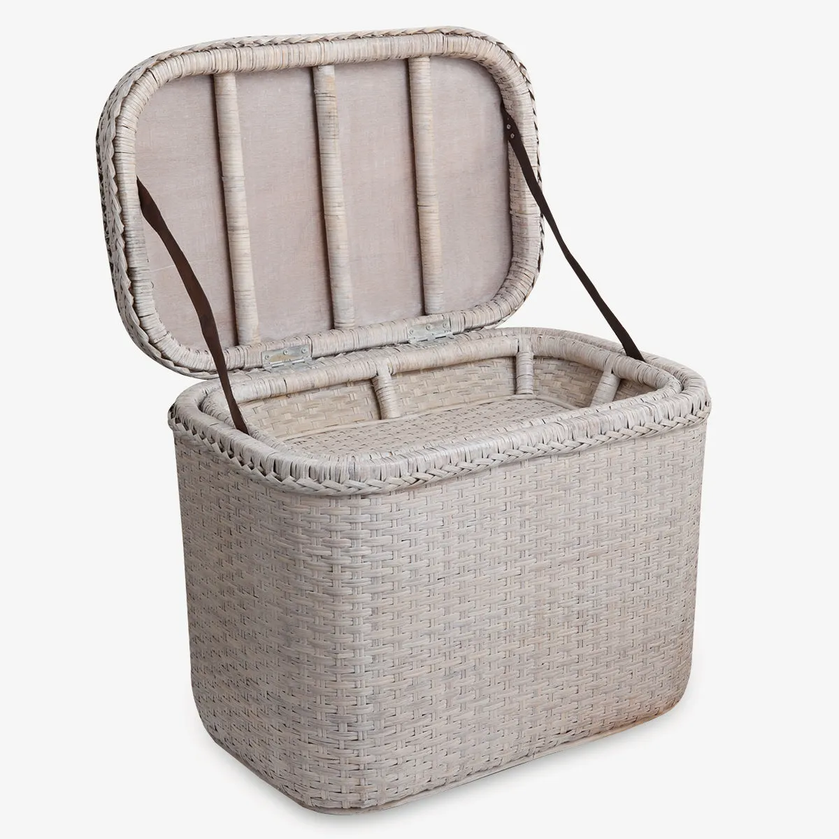 Rattan Bedside Chest White