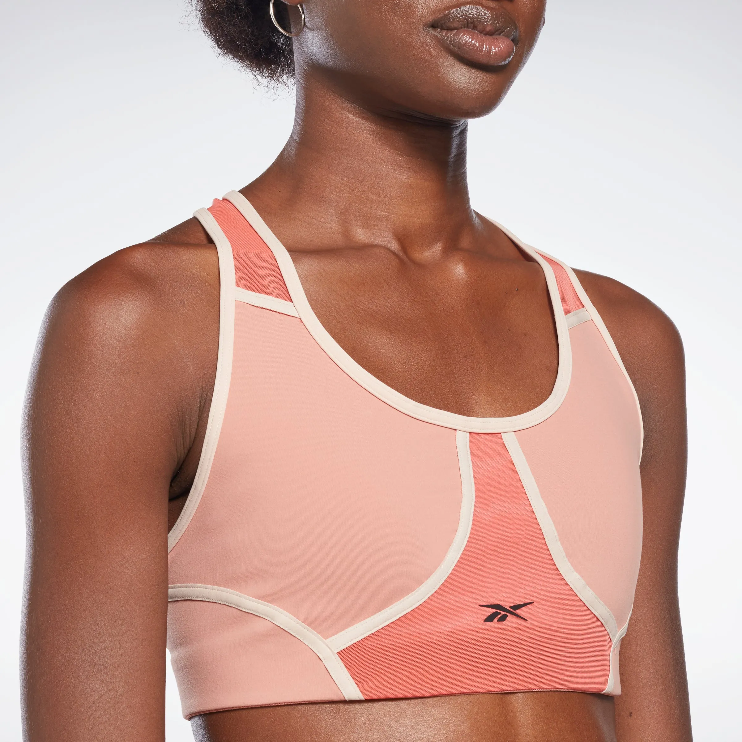 Reebok Apparel Women Lux Racer Colorblocked Padded Bra Cancor