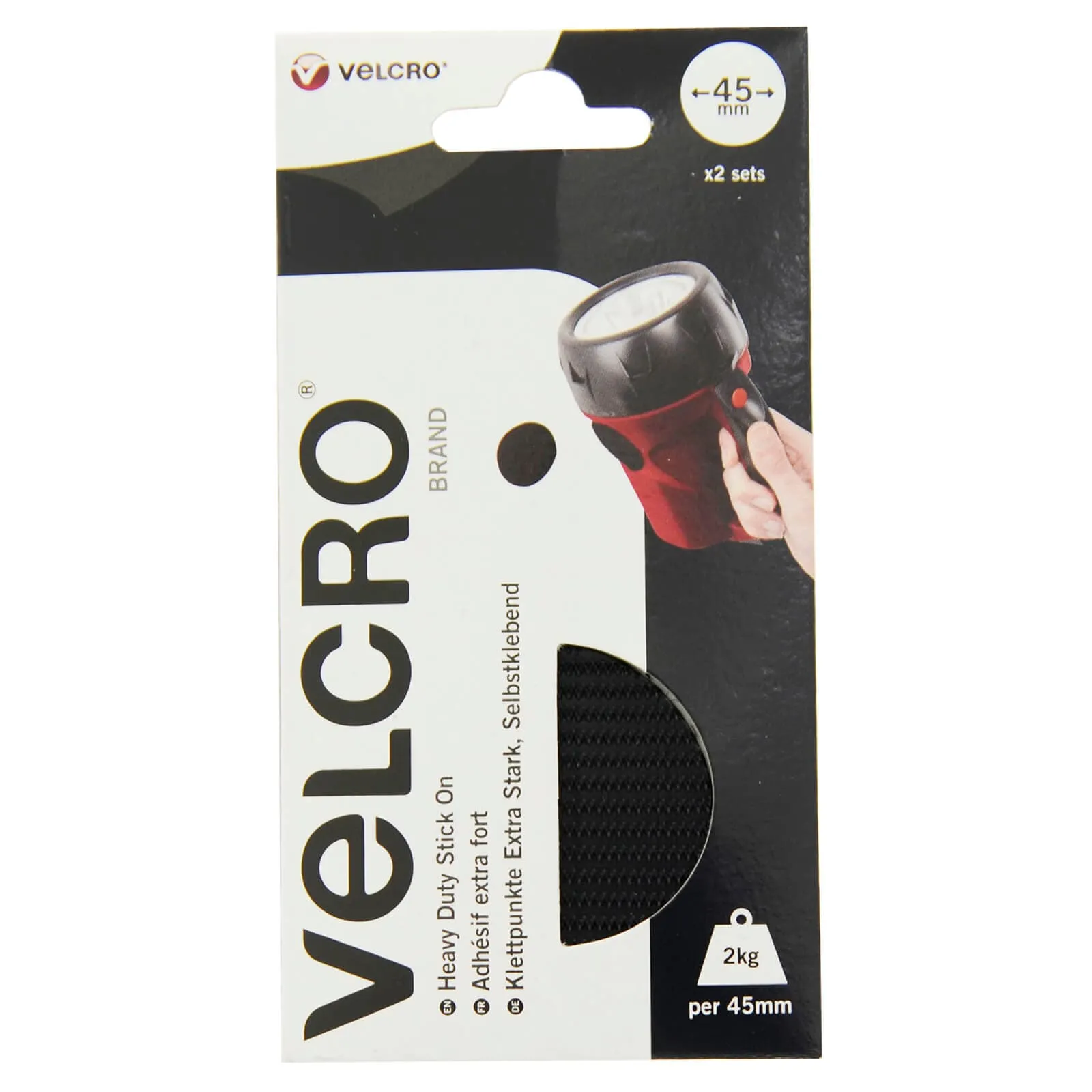 VELCRO® Brand Heavy Duty Stick On Large Coins 45mm 2 Sets