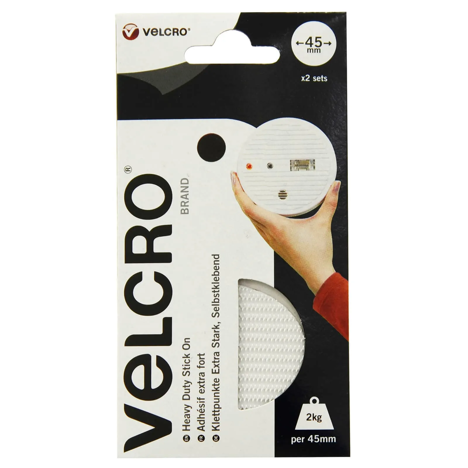 VELCRO® Brand Heavy Duty Stick On Large Coins 45mm 2 Sets